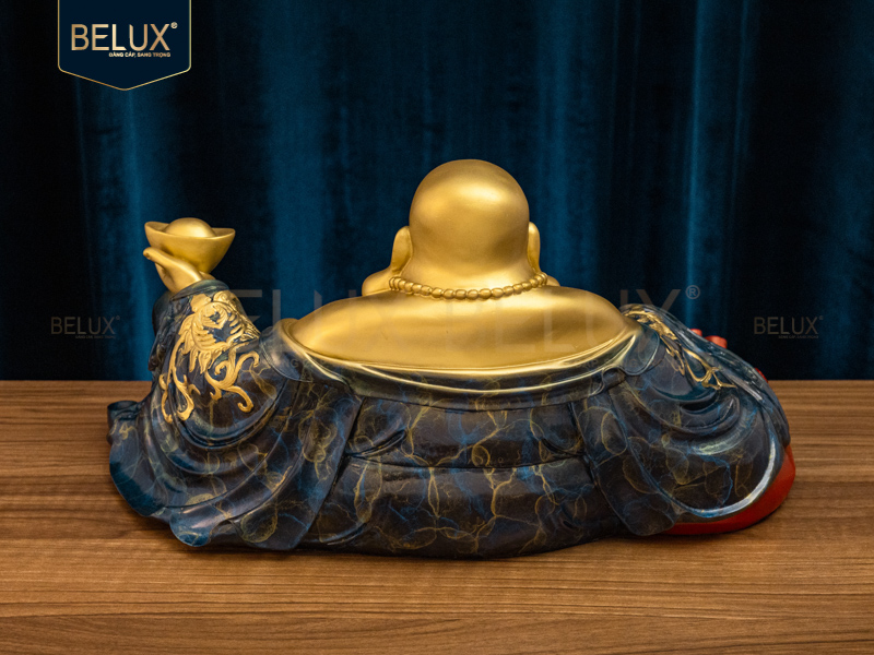 Tượng Phật Di Lặc bằng đồng decor dài 41cm